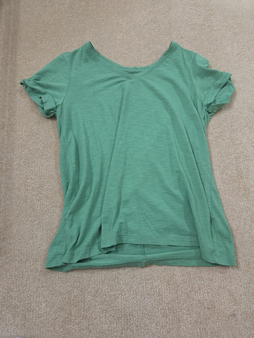 Green V-Neck Women's Tee